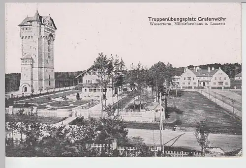 (89562) AK Truppenübungsplatz Grafenwöhr, Wasserturm, Lazarett 1914-18