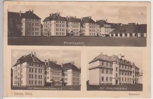 (85436) AK Düren (Rhld.), Kasernen, Mehrbildkarte vor 1945