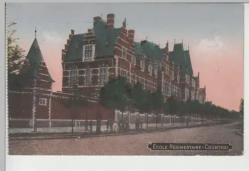 (77875) AK Courtrai, Kortrijk, Ecole Régimentaire, Regimentsschule, vor 1945