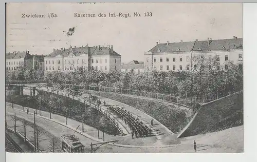 (79205) AK Zwickau, Sa., Kasernen d. Inf. Reg. 133, 1920