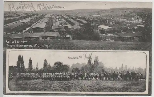 (77808) AK Gruß vom Truppenübungsplatz Münsingen, Kavallerie 1914