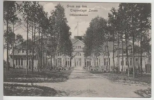 (73931) AK Gruß aus dem Truppenlager Zossen, Offizierskasino, Feldp. 1915