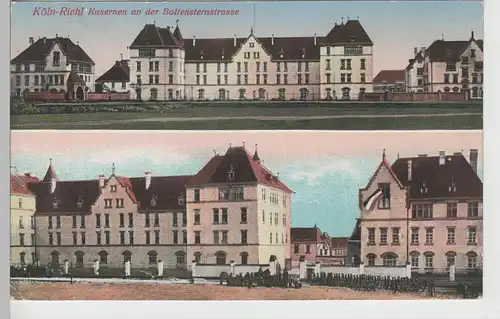 (72530) AK Köln Riehl, Kasernen a.d. Boltensternstraße, Feldpost 1916