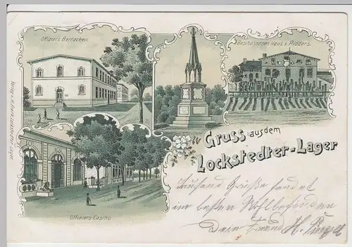 (60464) AK Gruss a.d. Lockstedter Lager, Offiziers-Kasino, Litho 1902