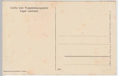 (53137) AK Truppenübungsplatz Lager Lechfeld, Partie m. Wasserturm, vor 1945