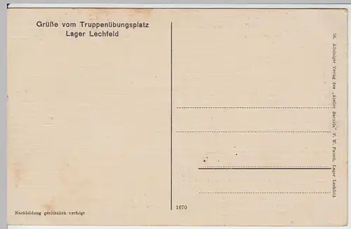 (53136) AK Truppenübungsplatz Lager Lechfeld, Wasserturm, vor 1945