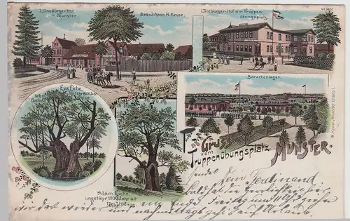 (113921) Künstler AK Gruß vom Truppenübungsplatz Munster, Mehrbild 1901