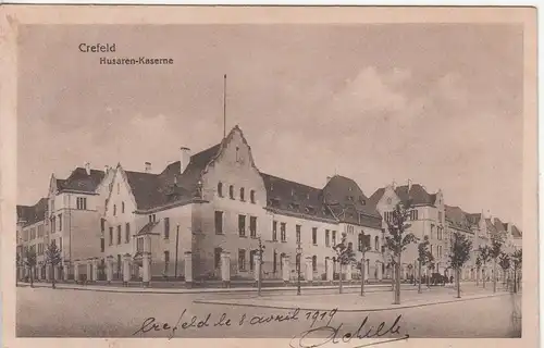 (113212) AK Krefeld, Husaren Kaserne 1919