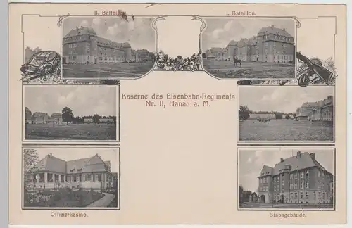 (111816) AK Militaria, Kaserne Eisenbahn Regiment 2, Hanau, Stabsgebäude, Kasino
