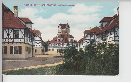 (111329) AK Truppenlager Grafenwöhr, Offiziers-Baracken, 1910er