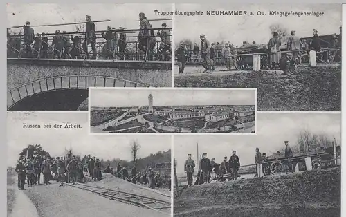(109384) AK Truppenübungsplatz Neuhammer, Kriegsgefangenenlager, Feldpost 1915