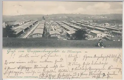 (108865) AK Gruß vom Truppenübungsplatz bei Münsingen 1902