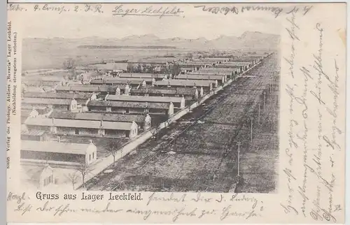 (107646) AK Gruss aus Lager Lechfeld, Baracken, 1901