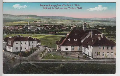 (107641) AK Truppenübungsplatz Ohrdruf, Blick a. Stadt u. Thüringer Wald 1916