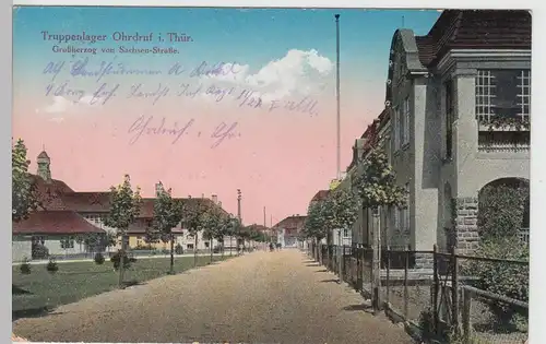 (101673) AK Truppenübungsplatz Ohrdruf, Großherzog von Sachsen-Straße, 1917