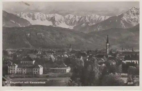(811) Foto AK Klagenfurt, Panorama mit Karawanken 1941