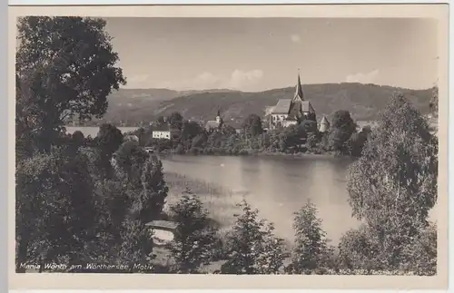 (48590) Foto AK Maria Wörth, Wörthersee mit Kirchenanlage, um 1926