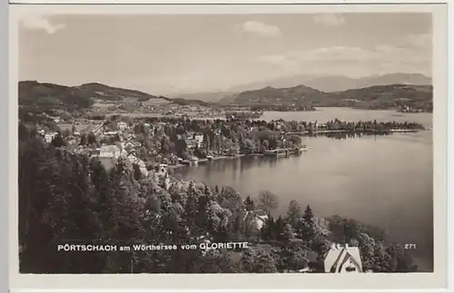 (22908) Foto AK Pörtschach am Wörther See, Blick v. Gloriette, um 1930
