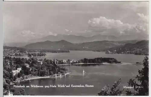 (14152) Foto AK Pörtschach am Wörther See, Panorama, nach 1945