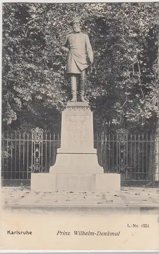 (96064) AK Karlsruhe, Prinz Wilhelm Denkmal, vor 1945