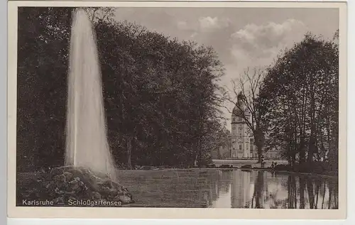 (78546) AK Karlsruhe, Schlossgartensee 1932