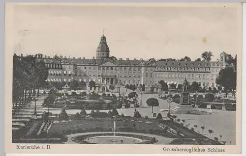 (76556) AK Karlsruhe, Großherzogliches Schloss, Feldpost 1915