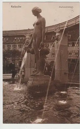 (75674) AK Karlsruhe, Stephansbrunnen 1908