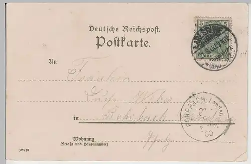 (74822) Künstler AK Kley: Karlsruhe, Kaiserdenkmal, 1900