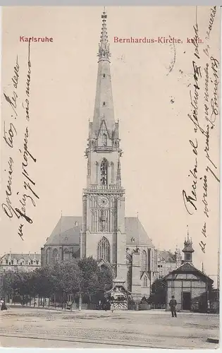 (62433) AK Karlsruhe, kath. Bernhardus-Kirche, 1904