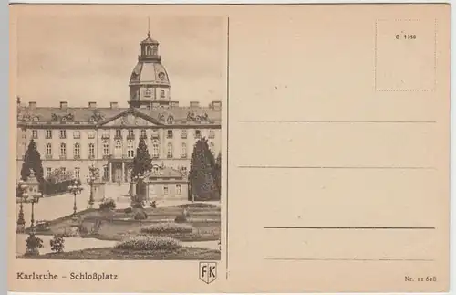 (39419) AK Karlsruhe, Schlossplatz vor 1945