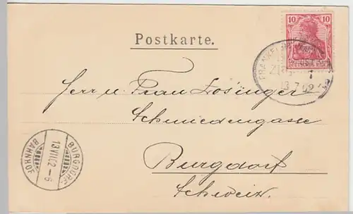 (30928) AK Gruss aus Karlsruhe, Schloss, Bahnpost 1902