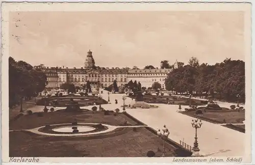 (113841) AK Karlsruhe, Schloss, Landesmuseum 1929