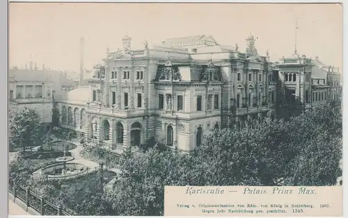 (113834) AK Karlsruhe, Palais Prinz Max, um 1900