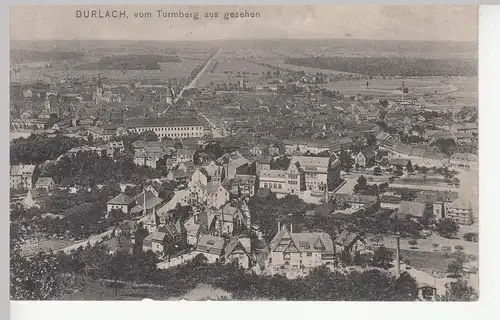 (113184) AK Durlach, Karlsruhe, Blick vom Turmberg 1911