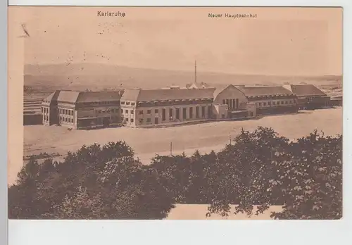 (112065) AK Karlsruhe, Neuer Hauptbahnhof 1912
