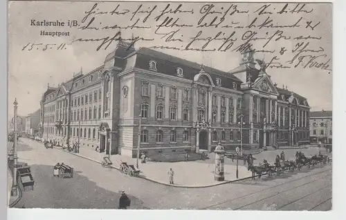 (101553) AK Karlsruhe, Hauptpost, 1911
