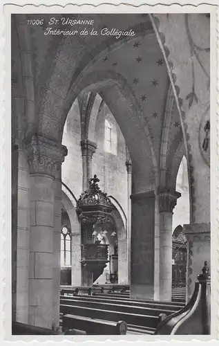 (53628) Foto AK St. Ursanne, Interieur de la Collegiale, nach 1945