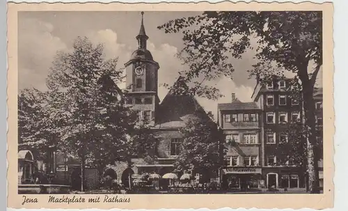 (90494) AK Jena, Marktplatz mit Rathaus, vor 1945