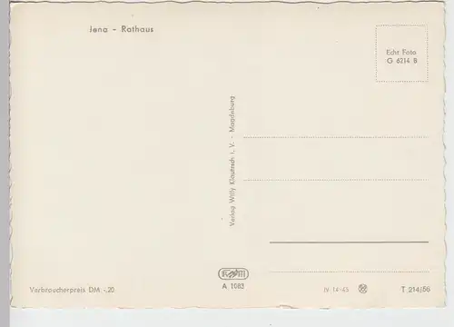 (86771) Foto AK Jena, Rathaus 1956