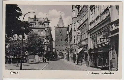 (86372) AK Jena, Johannisstraße mit Johannistor, 1943-50er