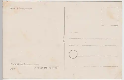 (86372) AK Jena, Johannisstraße mit Johannistor, 1943-50er