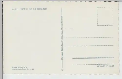 (85793) Foto AK Jena, Mühltal, Lutherkanzel 1957