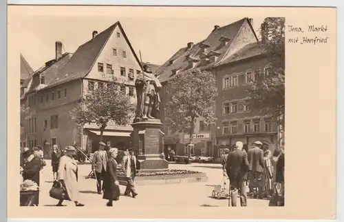 (85764) Foto AK Jena, Markt, Hanfried 1954