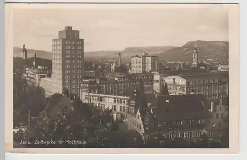 (80027) Foto AK Jena, Zeisswerke mit Hochhaus, vor 1945