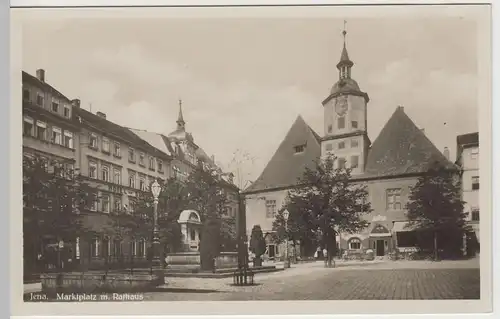 (64053) Foto AK Jena, Markt, Rathaus, Hotel zur Sonne, vor 1945