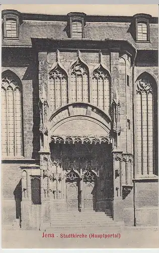 (40136) AK Jena, Stadtkirche Hauptportal 1906
