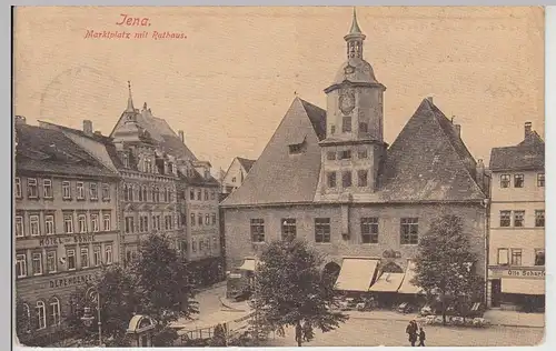 (114577) AK Jena, Markt, Rathaus, Hotel zur Sonne 1937