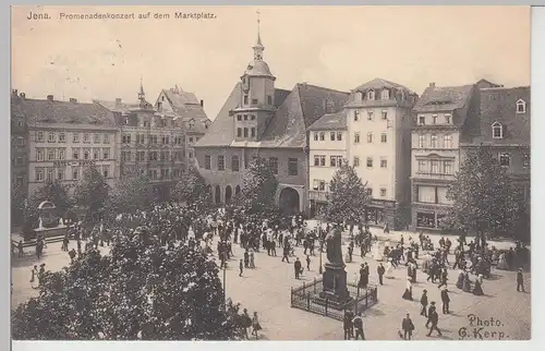 (113543) AK Jena, Markt, Promenadenkonzert, Hotel zur Sonne 1911