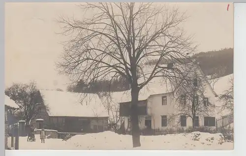 (112550) Foto AK Wohnhaus mit Scheune, Winter, Stempel Jena 1912