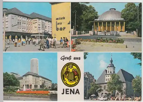 (102782) AK Jena, Thür., Mehrbildkarte, Kirchplatz, Rathaus, Zeiss Planetarium 1
